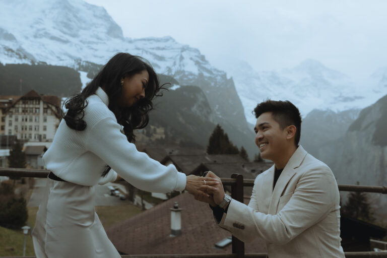 Surprise Proposal in Wengen near Lauterbrunnen, Switzerland