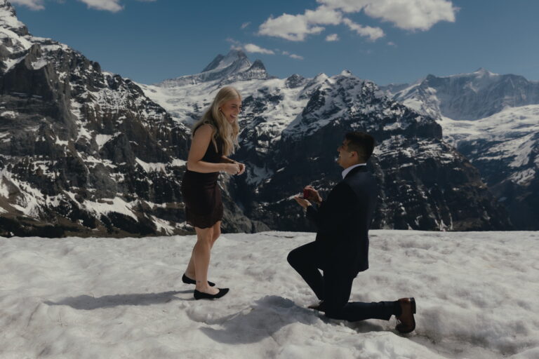 Winter Proposal In Grindelwald, Switzerland